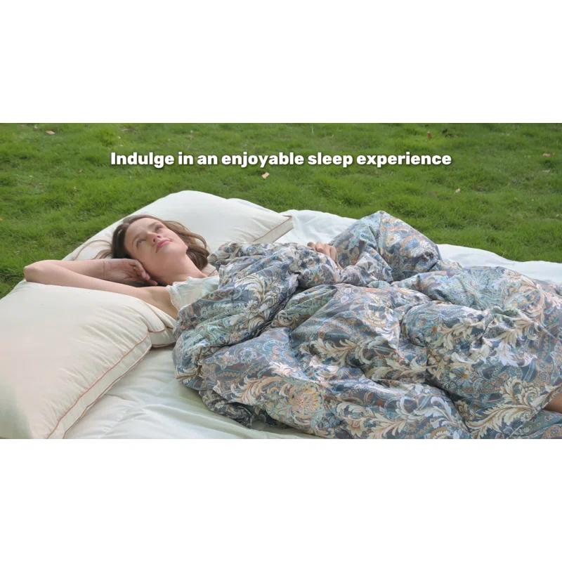 Lark Manor™ All Season Paisley Floral Printed Vintage Goose Feather Down Comforter