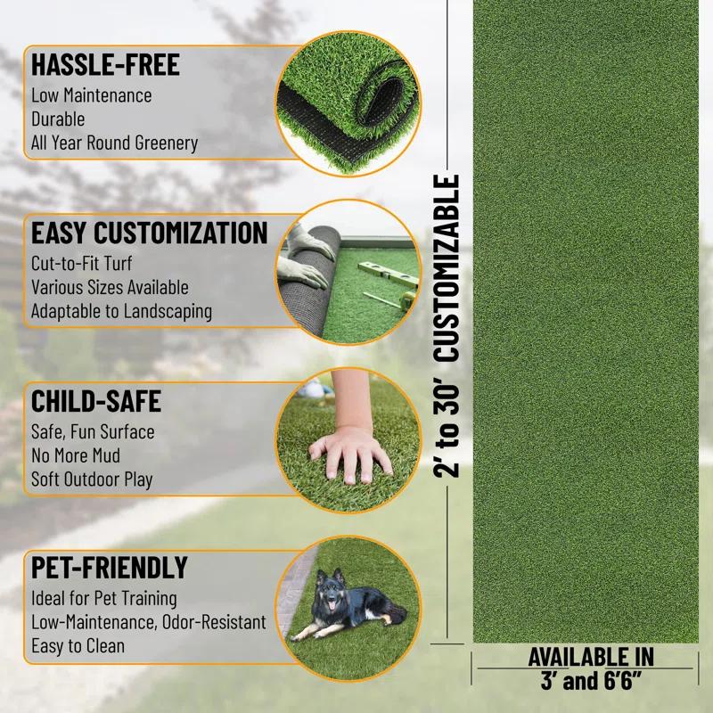 Ottomanson Ottomanson Outdoor Sports & Practice Turf – Waterproof Artificial Grass Mat for Backyard, Patio, and Recreational Use