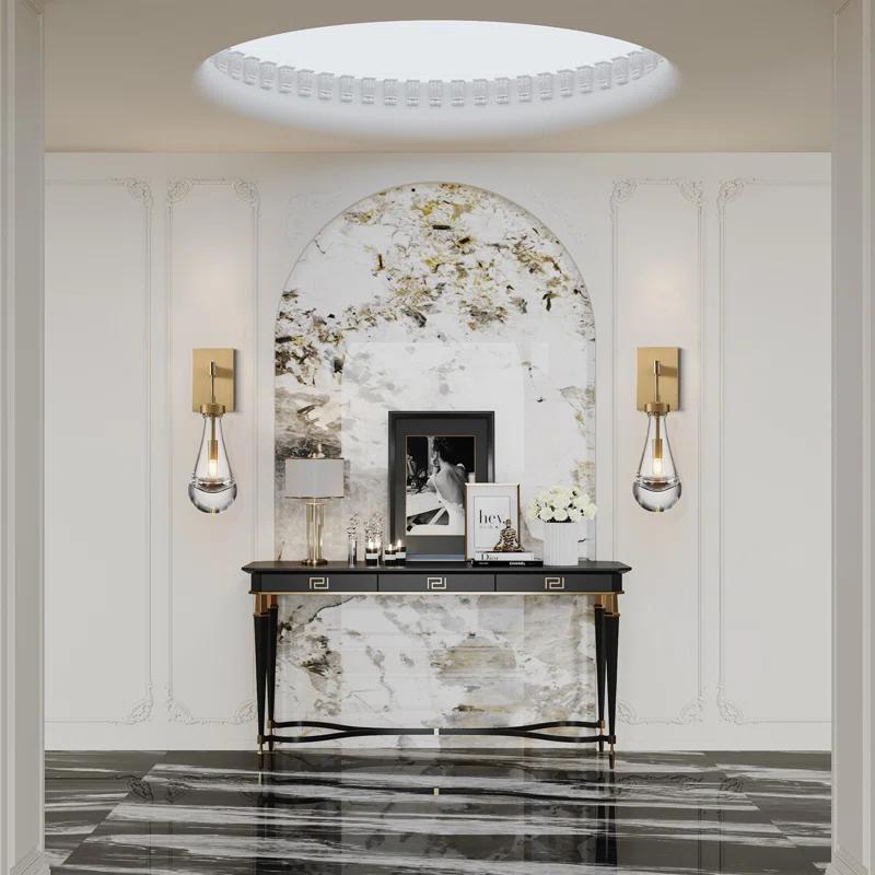 17 Stories Raindrop Thick Crystal Arm Wall Sconce (Set of 2)