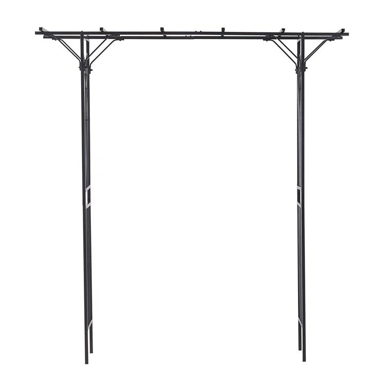 Outsunny 74.75'' W x 19.75'' D Metal Arbor in Gray