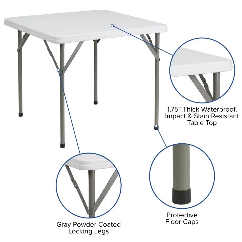 Flash Furniture Noah Square Plastic Folding Event Table
