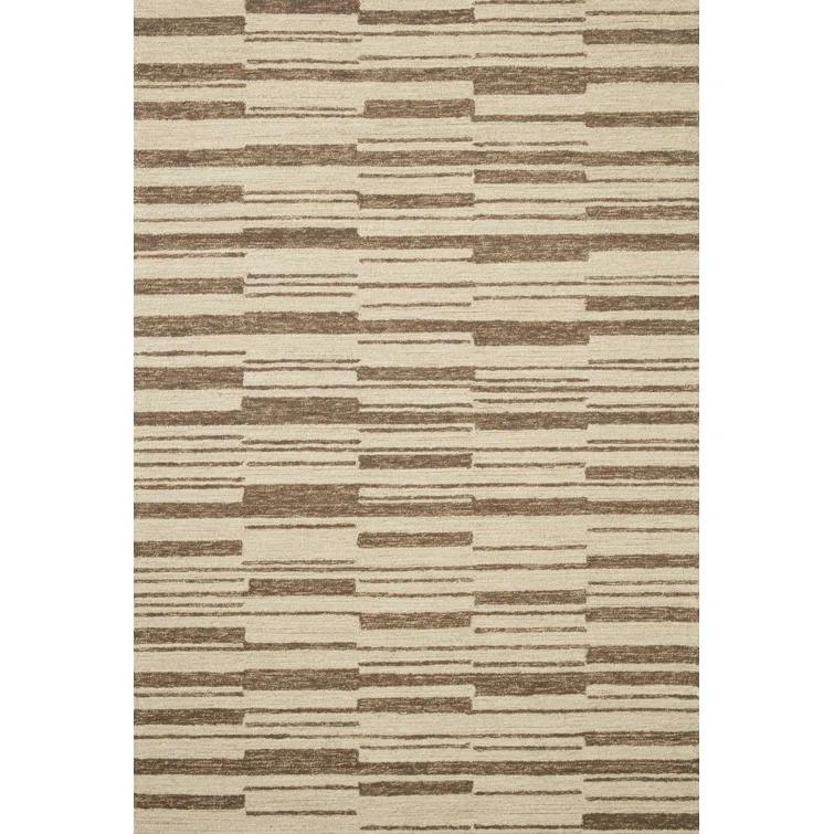 Chris Loves Julia x Loloi Chris Loves Julia x Loloi Polly Checkered Hand-tufted Beige/Tobacco Area Rug