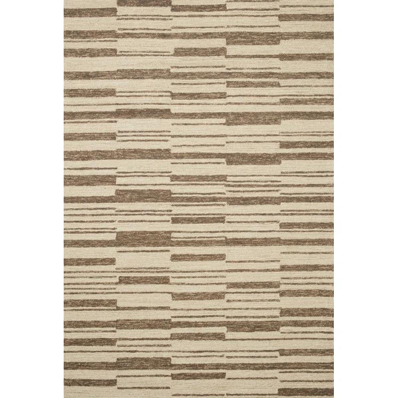 Chris Loves Julia x Loloi Chris Loves Julia x Loloi Polly Checkered Hand-tufted Beige/Tobacco Area Rug