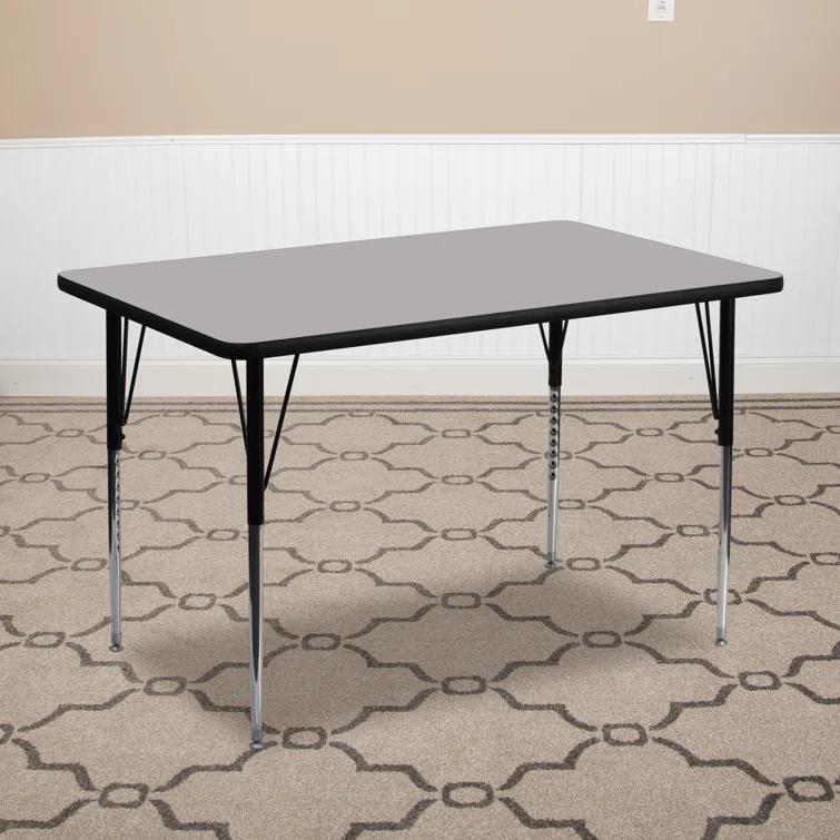 Flash Furniture Goddard 24''W x 48''L Rectangular HP Laminate Activity Table - Adjustable Legs