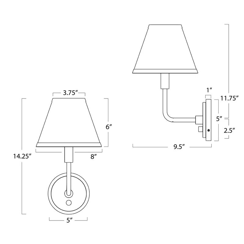 Regina Andrew Polly Sconce Single (with Rattan Shade)