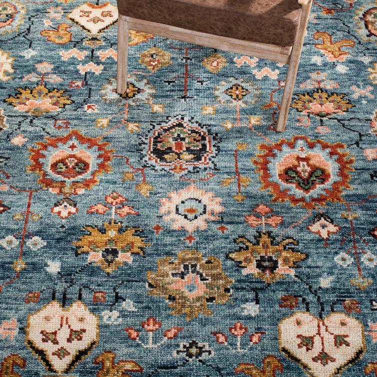 Samarkand SRK117 Hand Knotted Area Rug - Blue/Red - 6'x9' - Safavieh.
