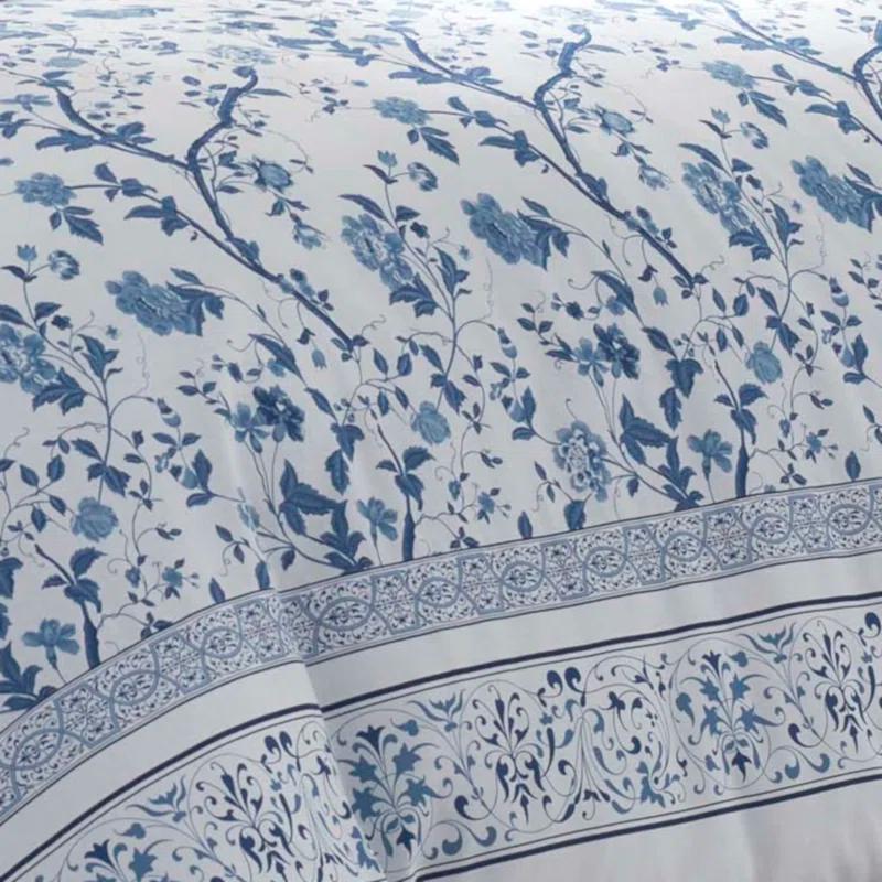Laura Ashley Charlotte Cotton Reversible Blue Comforter Set