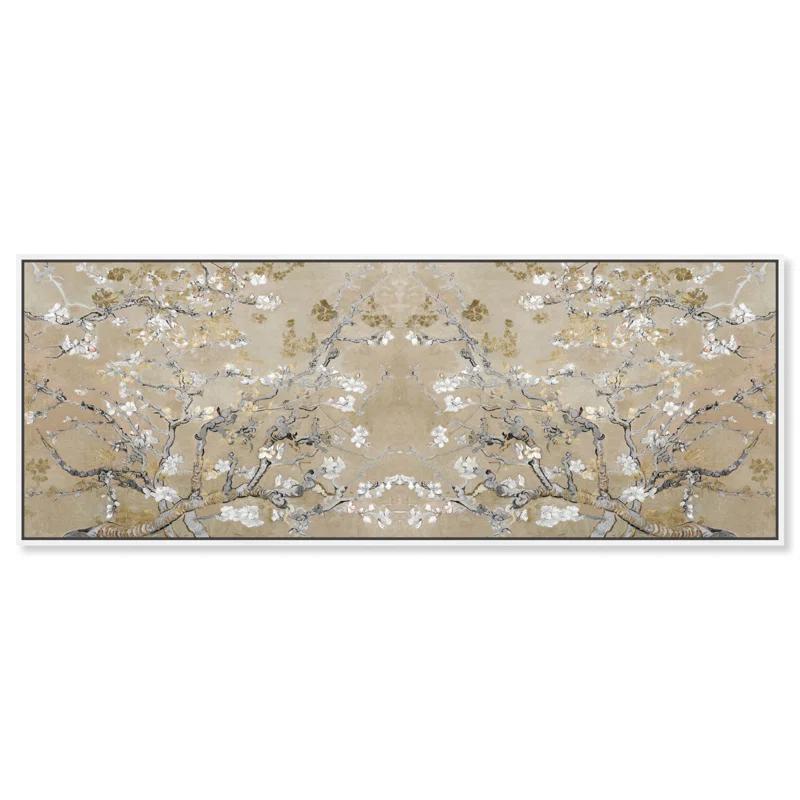 Oliver Gal Prints Vincent Van Gogh " Large Floral And Botanical Van Gogh In Gold Blossoms Inspiration Twin, French Country Gold "