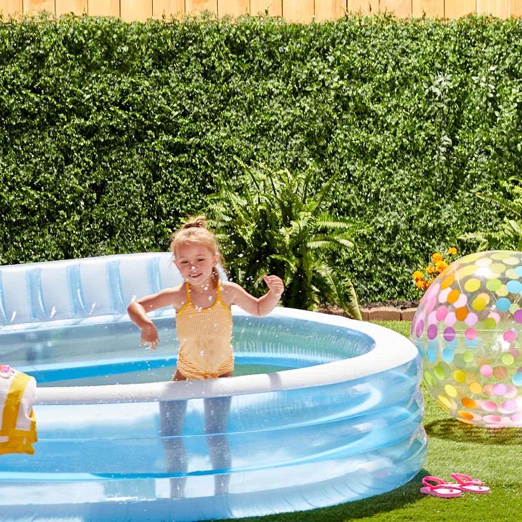 Intex Intex Swim Center Round Inflatable Above Ground Family Lounge Outdoor Pool, Blue