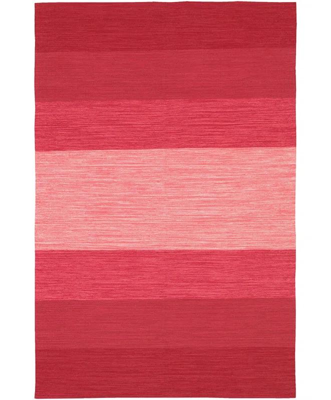 Chandra Rugs Rectangle: 2' x 3' - India Red Striped Rug
