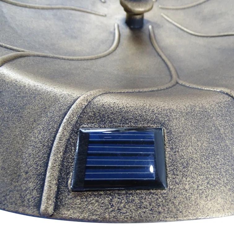 Alpine 41"H Solar Birdbath with Birds and LED Light for Garden