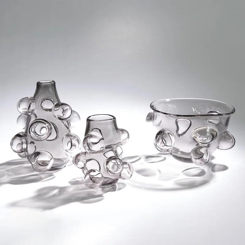 Global Views Bubbled Vase-Smoke Grey-Lg