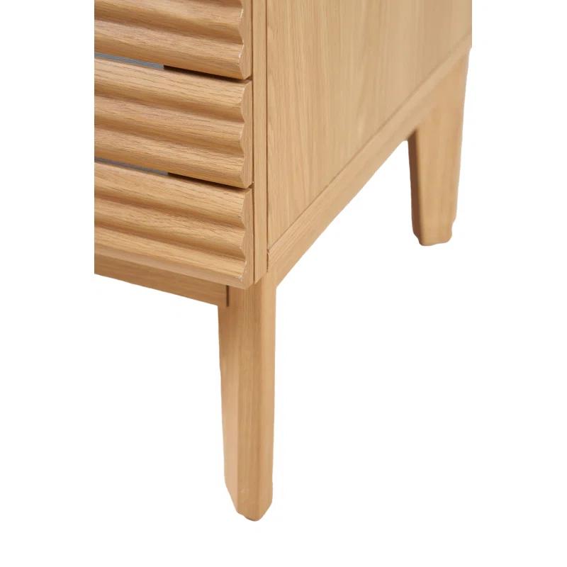 Calandre 24" Slat Modern Farmhouse 2-Shelf Bath Vanity Cabinet Only (Sink Basin not Included)