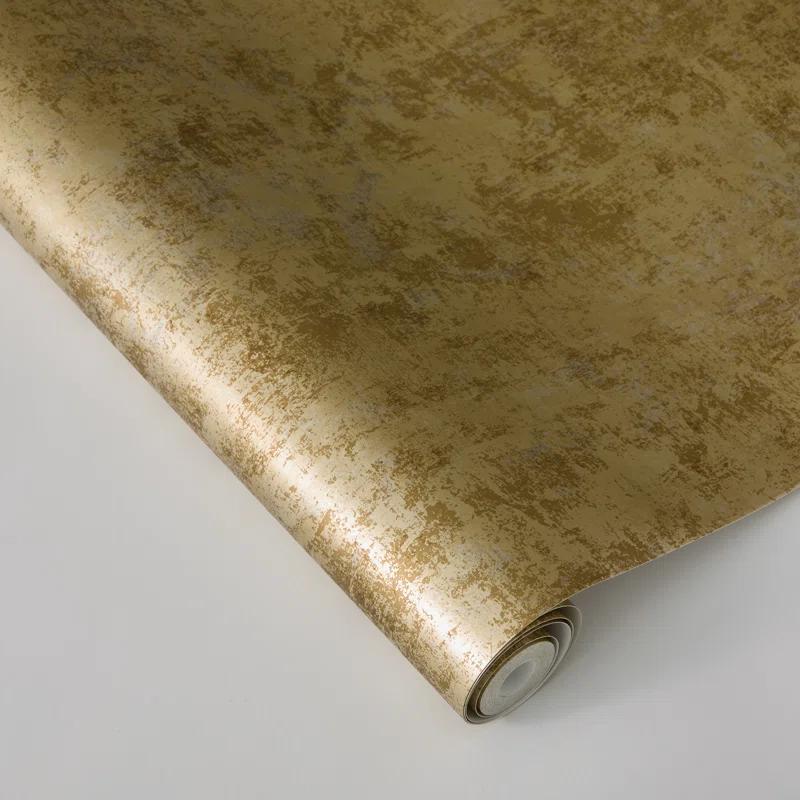 Tempaper & Co. Distressed Gold Removable Peel and Stick Wallpaper, Gold Leaf, 28 sq ft: Nursery, Botanical, Vinyl, Self-Adhesive