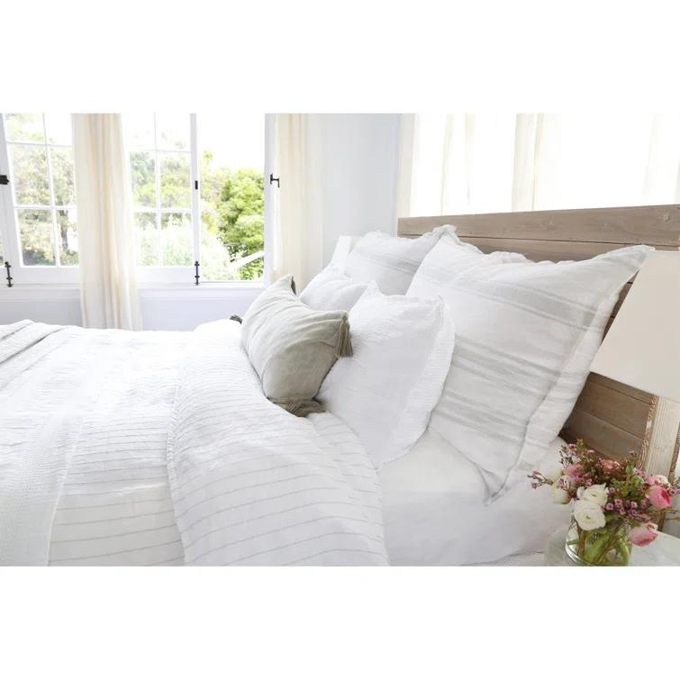 Jackson Sham by Pom Pom at Home - White and Ocean / Standard