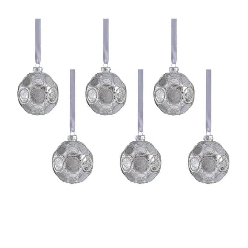 Serenity 6-Piece Set Matte Frosted Glass Ball Ornaments