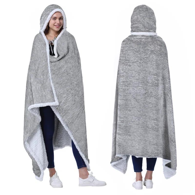 Catalonia Catalonia Sherpa Fleece Throw Cape, Wearable Blanket Wrap with Hand Pockets, Soft Lightweight Cozy
