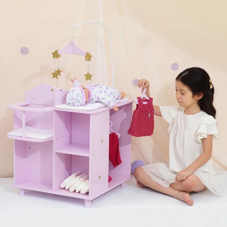 Teamson Kids Olivia's Little World Wooden Doll Changing Station