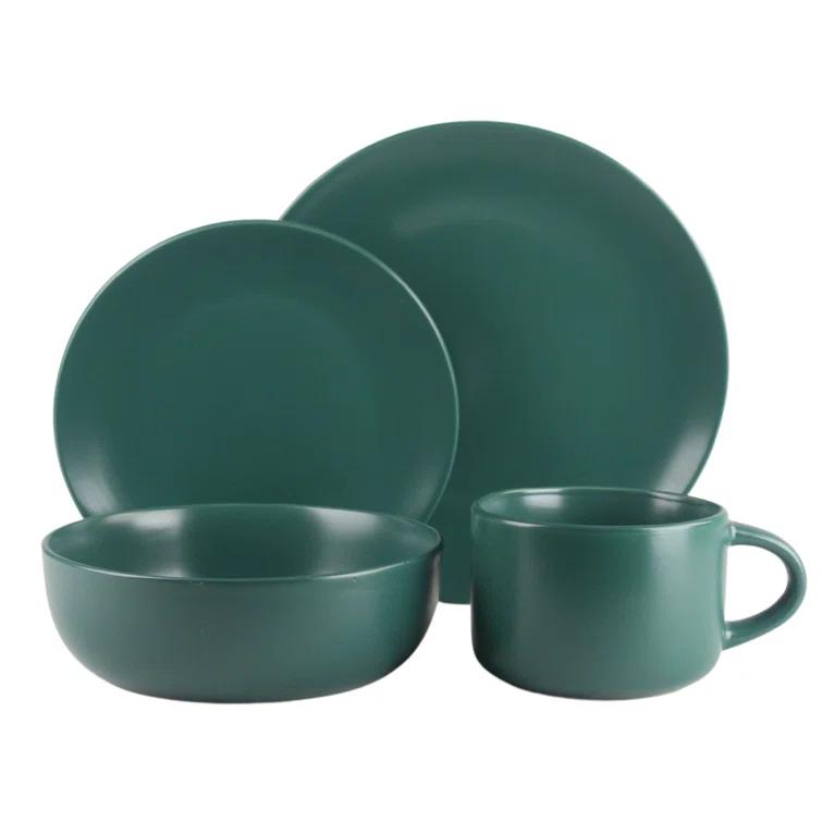Wazee Matte 16 Piece Dinnerware Set, Service for 4