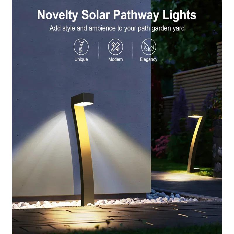 BTERAZ Black Solar Powered Integrated LED Acrylonitrile Butadiene Styrene Pathway Light