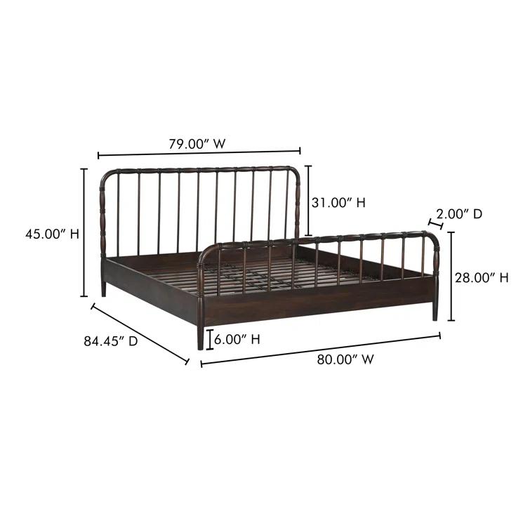 Wallis Platform Bed - Dark Brown / King
