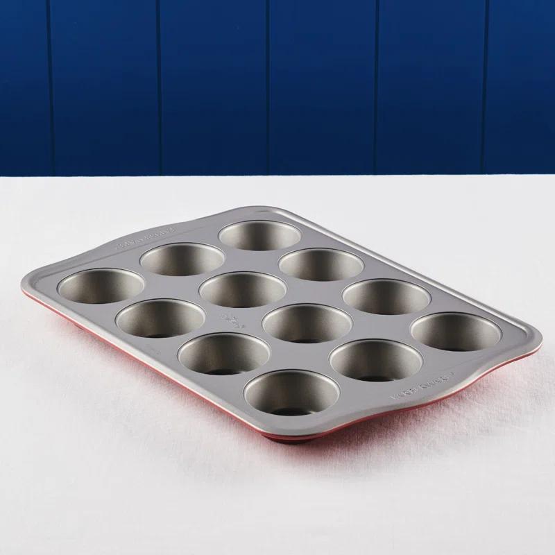 Red Nonstick 12-Cup Mickey Mouse Muffin Pan