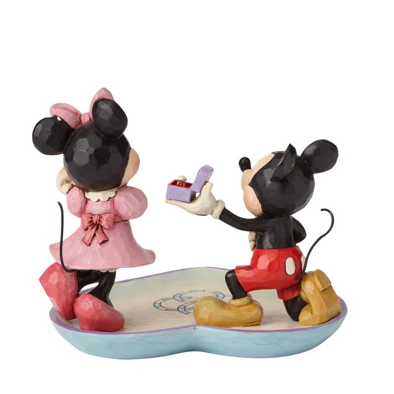Jim Shore Jim Shore Disney Traditions Mickey& Minnie Proposal Ring Dish 5in H