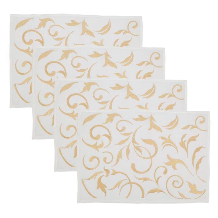 Saro Zensi Collection Polyester No Pattern Rectangle Placemat (Set of 4)