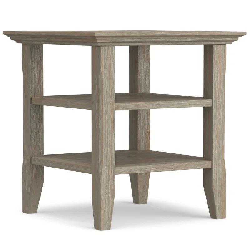 Simpli Home Acadian Solid Wood Transitional Table with Open Shelves