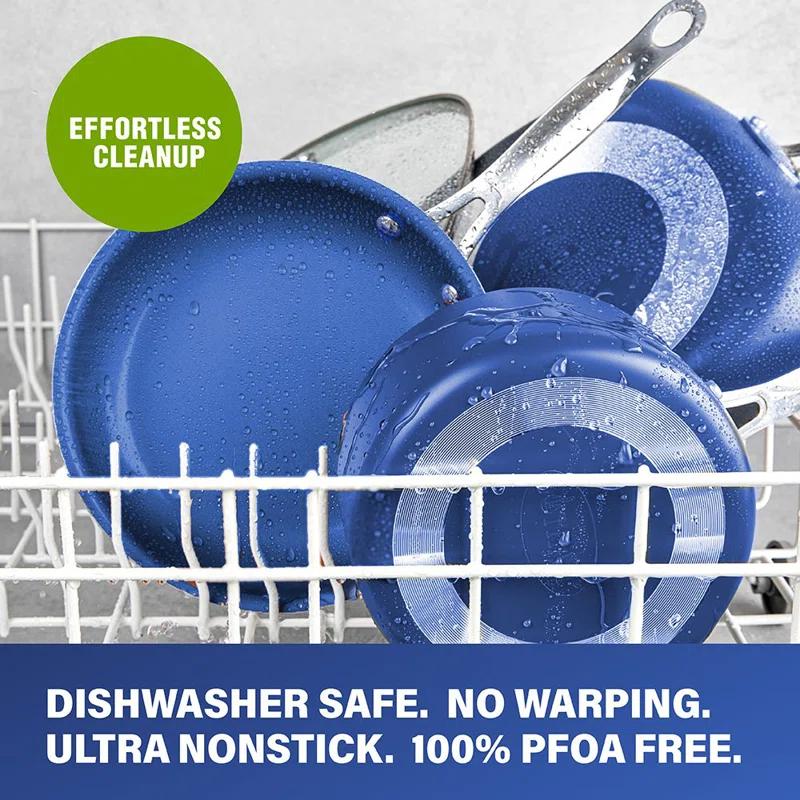 Granitestone Blue 20 Piece Aluminum Non Stick Cookware & Bakeware Set with Ultra Nonstick Surface, Oven & Dishwasher Safe