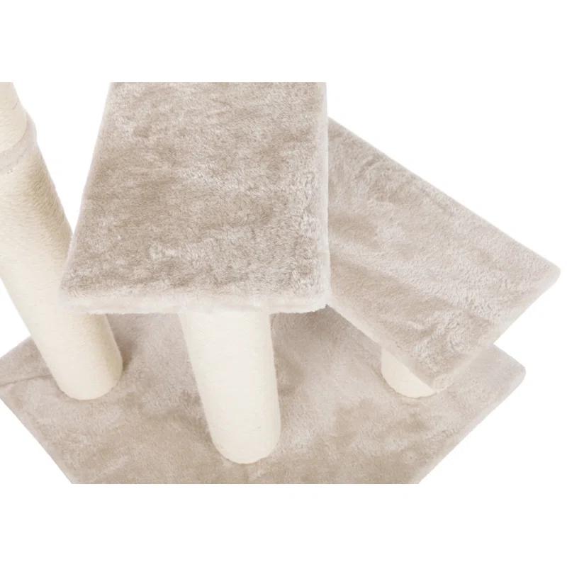 TRIXIE TRIXIE Tulia Senior 40.2" Cat Tower, 4-Level Cat Tree, Sisal Scratching Posts, Plush Platforms, Top Platform Bed