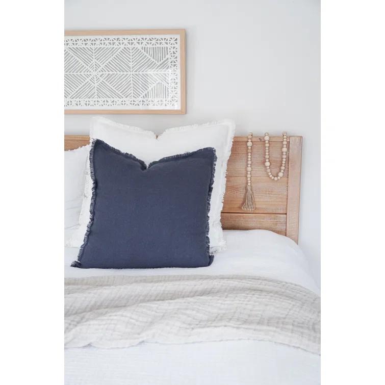 Anaya Fringed Feather Throw Pillow