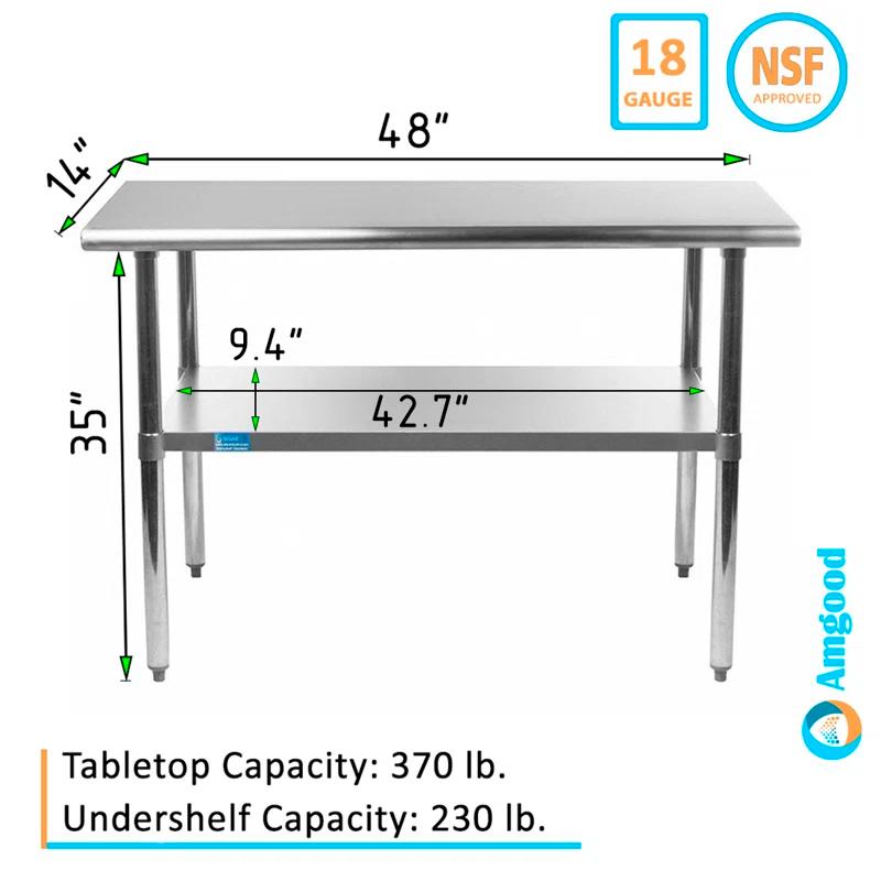 Amgood Stainless Steel Top Workbench