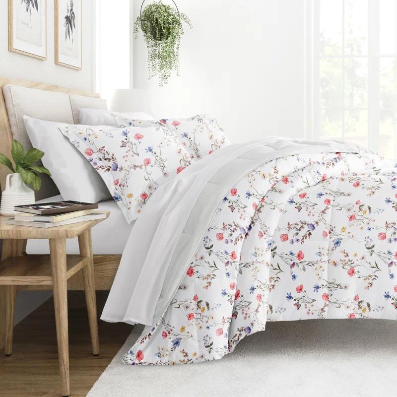 Becky Cameron Down-Alternative Comforter Set in Meadow Floral Stripe