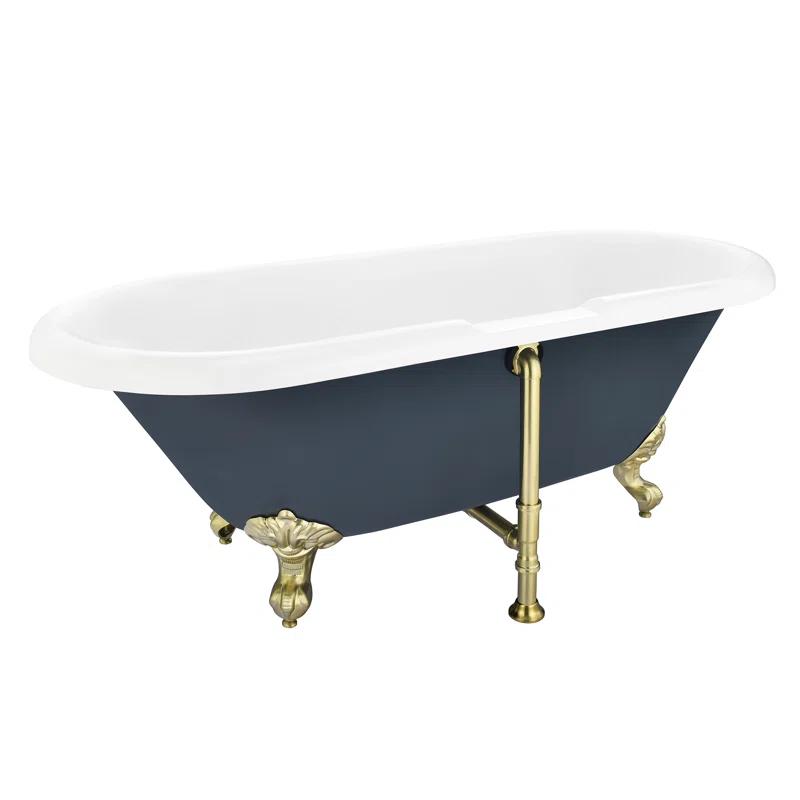 Altair 52167-BAT-GR-BB Kerta 66.9'' x 29.1'' Freestanding Soaking Acrylic Bathtub