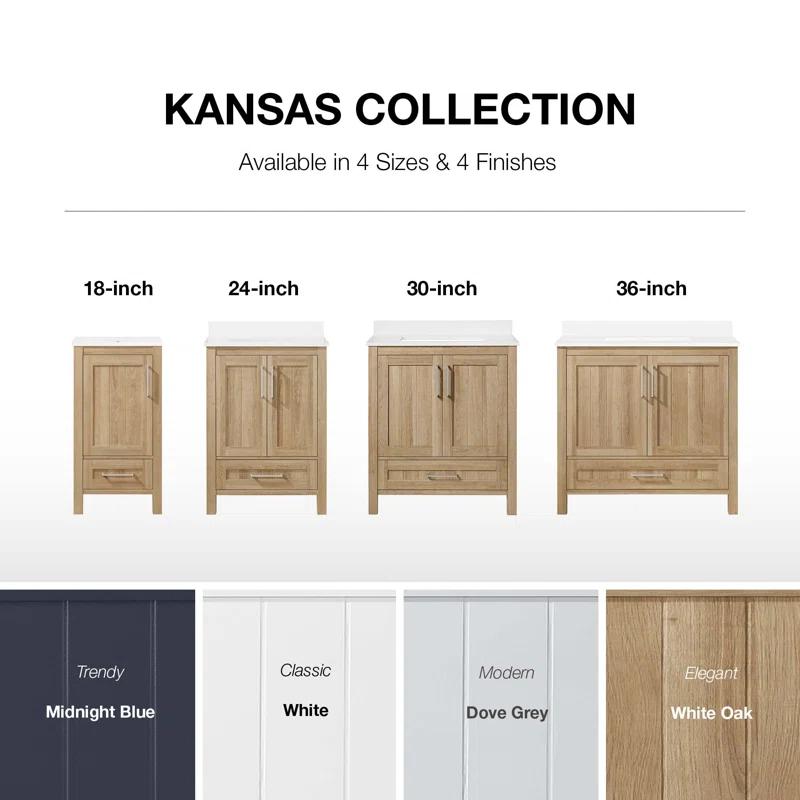 OVE Decors Kansas 30" Single Bathroom Vanity, in White Oak Finish & Reviews | Wayfair