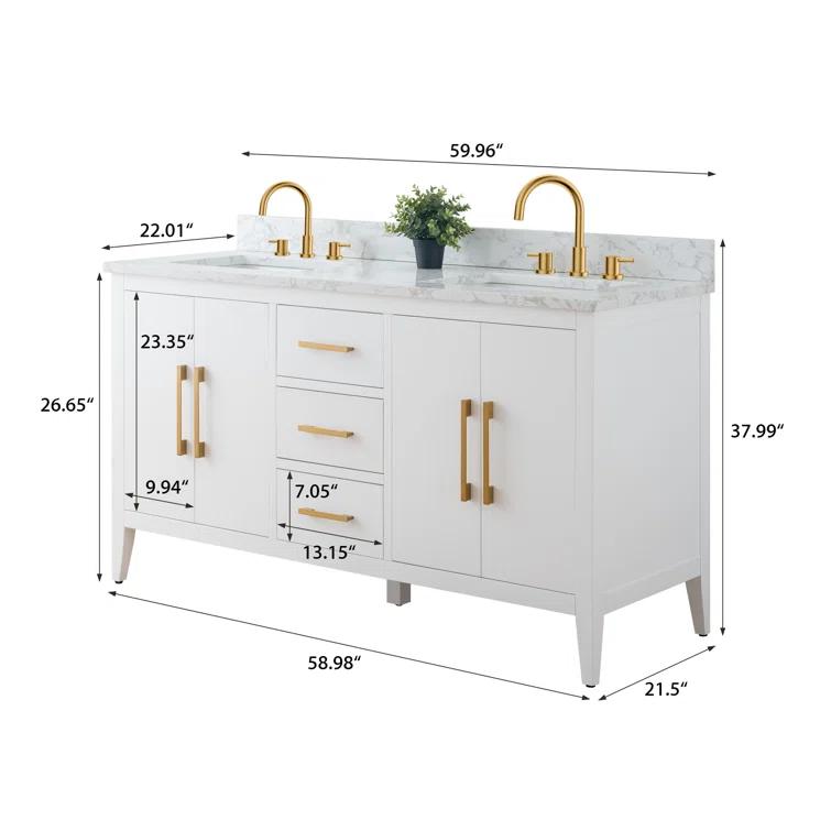Vanity Art 60" Double Bathroom Vanity Set