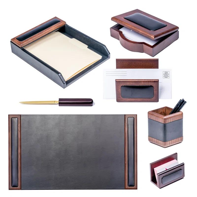 Dacasso Leather Desk Organizer Set
