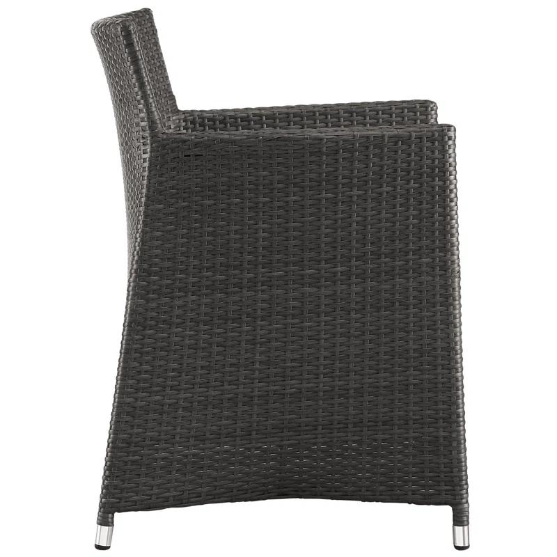 Modway Modway Junction Wicker Rattan Outdoor Patio 5-Piece Dining Set, Gray White