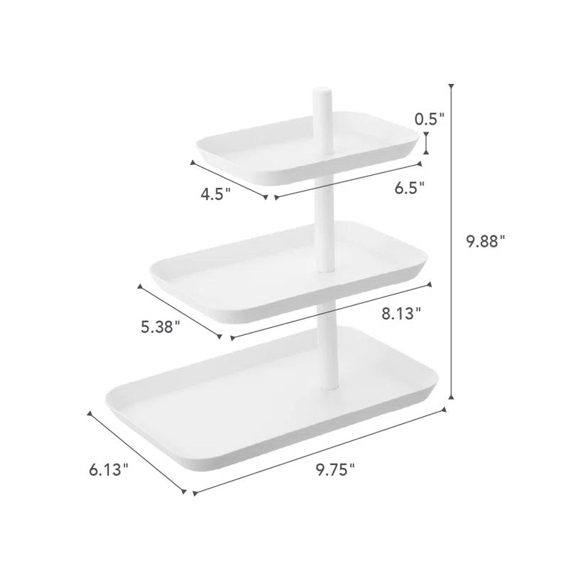 Yamazaki Home 3-Tier Accessory Tray - Jewelry Holder & Storage Organizer, Steel