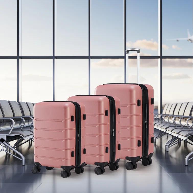 Smugdesk.com 3-Piece Luggage Set, ABS Travel Suitcase Set with TSA lock