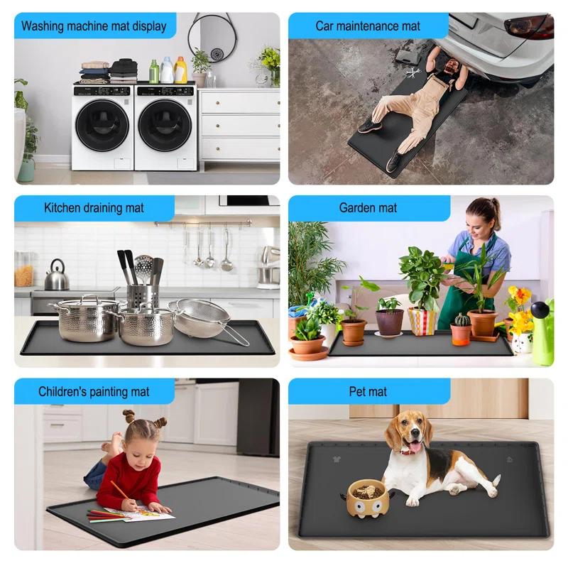 chuangyanUS Washer Dryer Countertop, 54"×26.8" Washer And Dryer Covers,Non-Slip Waterproof Washing Machine Cover Protector Top Load