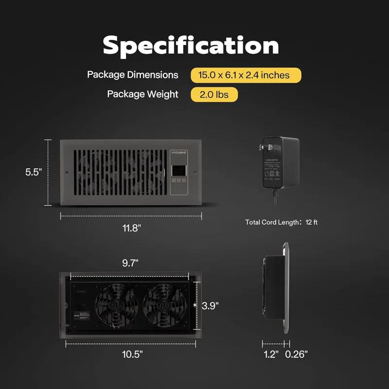 VIVOHOME Air Curtain Fan with Speed Control