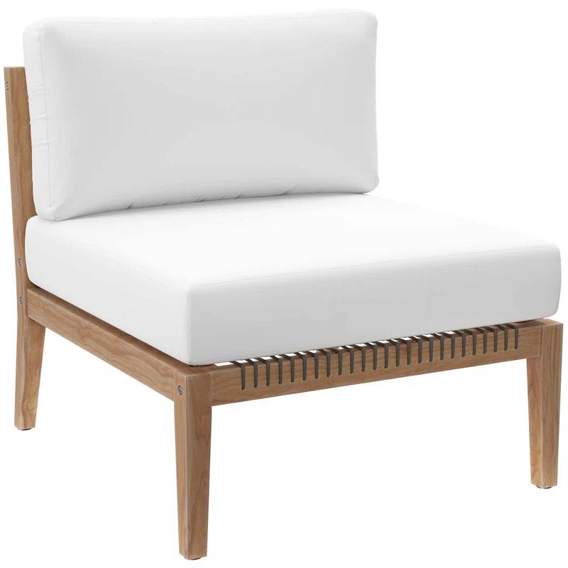 Modway Clearwater Outdoor Patio Teak Wood 6-Piece Sectional Sofa