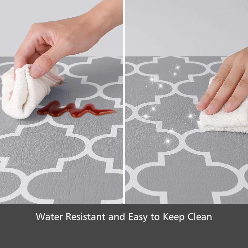 Lark Manor™ Kitchen Mat [2 PCS] Cushioned Anti-Fatigue Kitchen Rug, Waterproof Non-Slip Kitchen Mats And Rugs Heavy Duty PVC Ergonomic Comfort Foam Rug For Kitchen, Floor Home, Office, Sink, Laundry