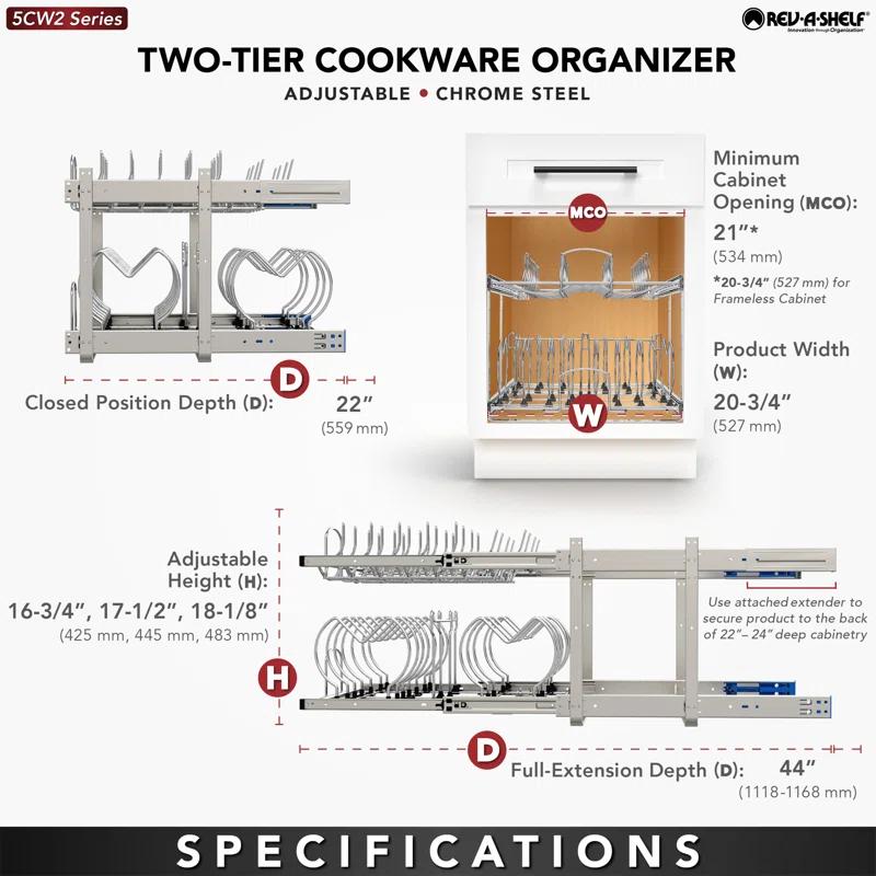 Rev-A-Shelf Rev-A-Shelf Pullout Cabinet Pot and Pan Organizer