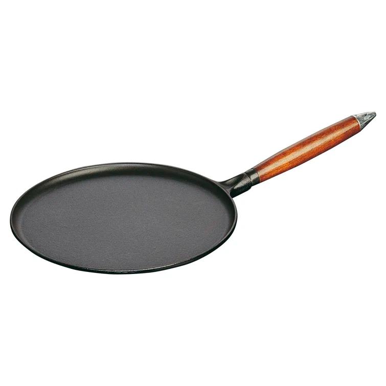 Staub ® Matte Black Cast Iron 11" Crepe Pan with Spreader and Spatula