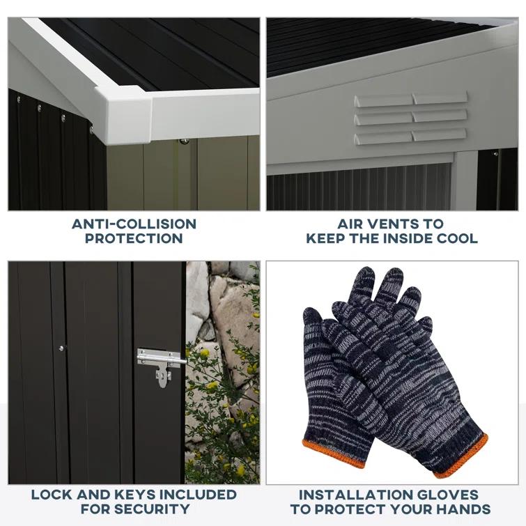 Outsunny Metal Lean-to Storage Shed