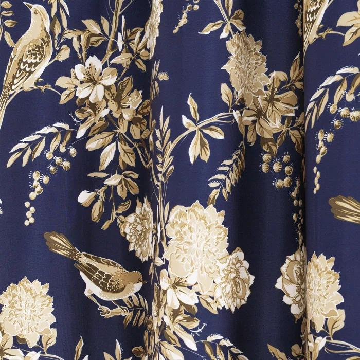 Lush Decor Farmhouse Bird And Flower Polyester Curtain Pair (Set of 2)