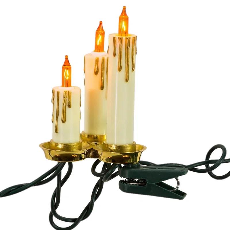 Kurt Adler Kurt Adler Indoor UL 15-Light Triple Candle Light Set, 12ft